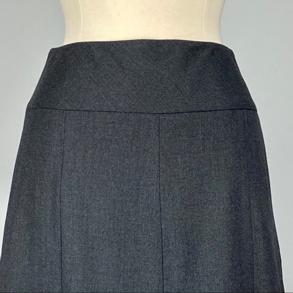 Escada Womens Gray A Line Skirt Split Panel Wool Stretch size 40 US 10 Medium - Picture 2 of 8